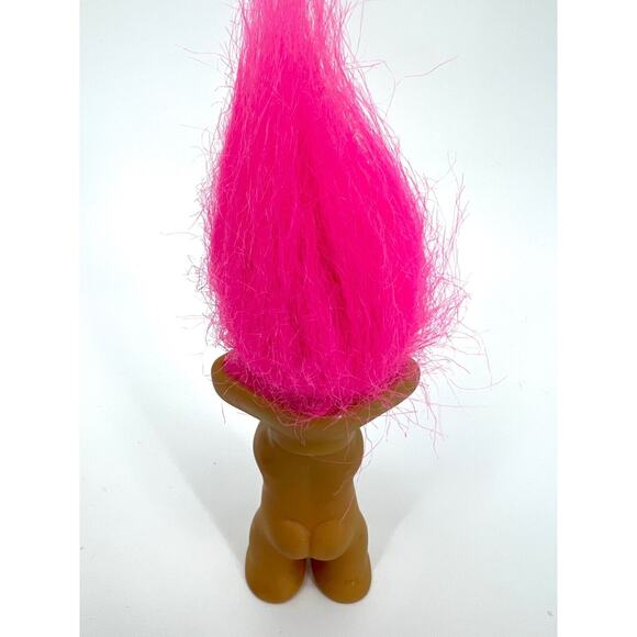Vintage Russ Lucky Troll Doll Pink Hair Brown Eyes Clapping Hands - Picture 3 of 8